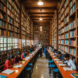 بھارتی گرنتھالیہ میں مطالعہ کرنے والے طلباء