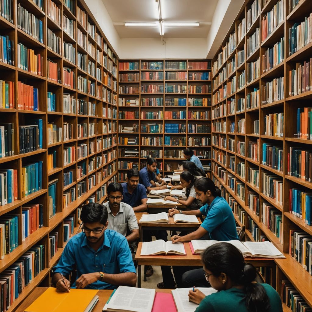 नेपाली पुस्तकालयमा अध्ययन गर्ने विद्यार्थी