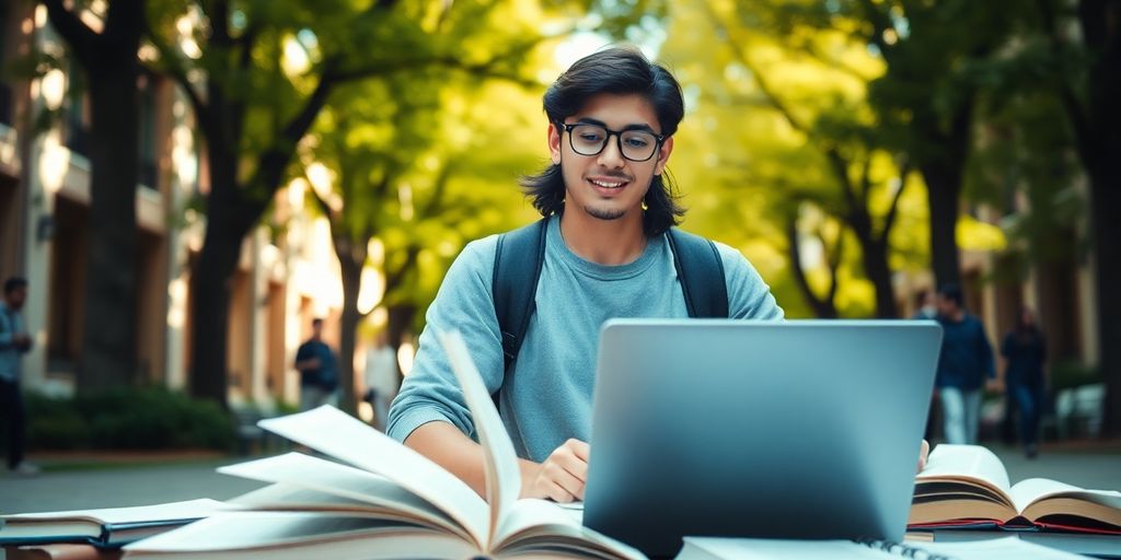 大学校园里充满活力和学术氛围的大学生。