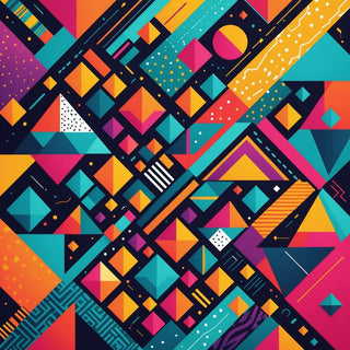 Colourful abstract design with geometric shapes