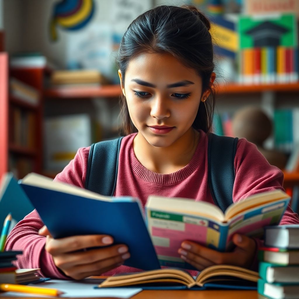 Étudiant universitaire concentré sur son activité d'étude.