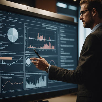 Researcher explaining proposal outcomes on a presentation board