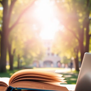 Estudante universitário em um campus vibrante e animado.