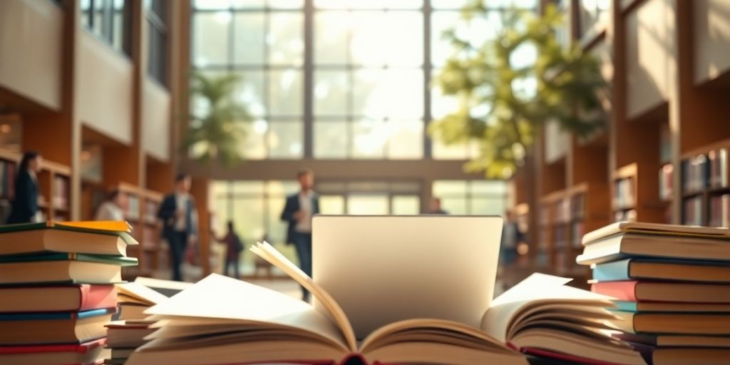 विश्वविद्यालय के छात्र एक जीवंत शैक्षणिक वातावरण में।