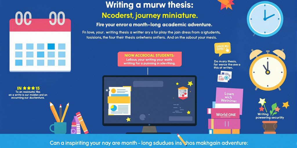 Calendar and desk setup for thesis writing in a month.