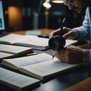 Researcher reviewing literature for a proposal