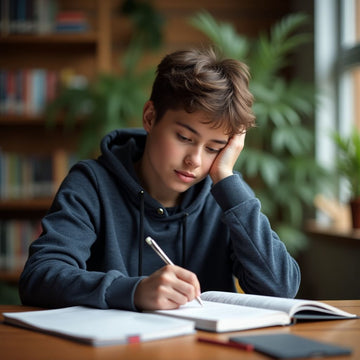 University student focused on their studies.