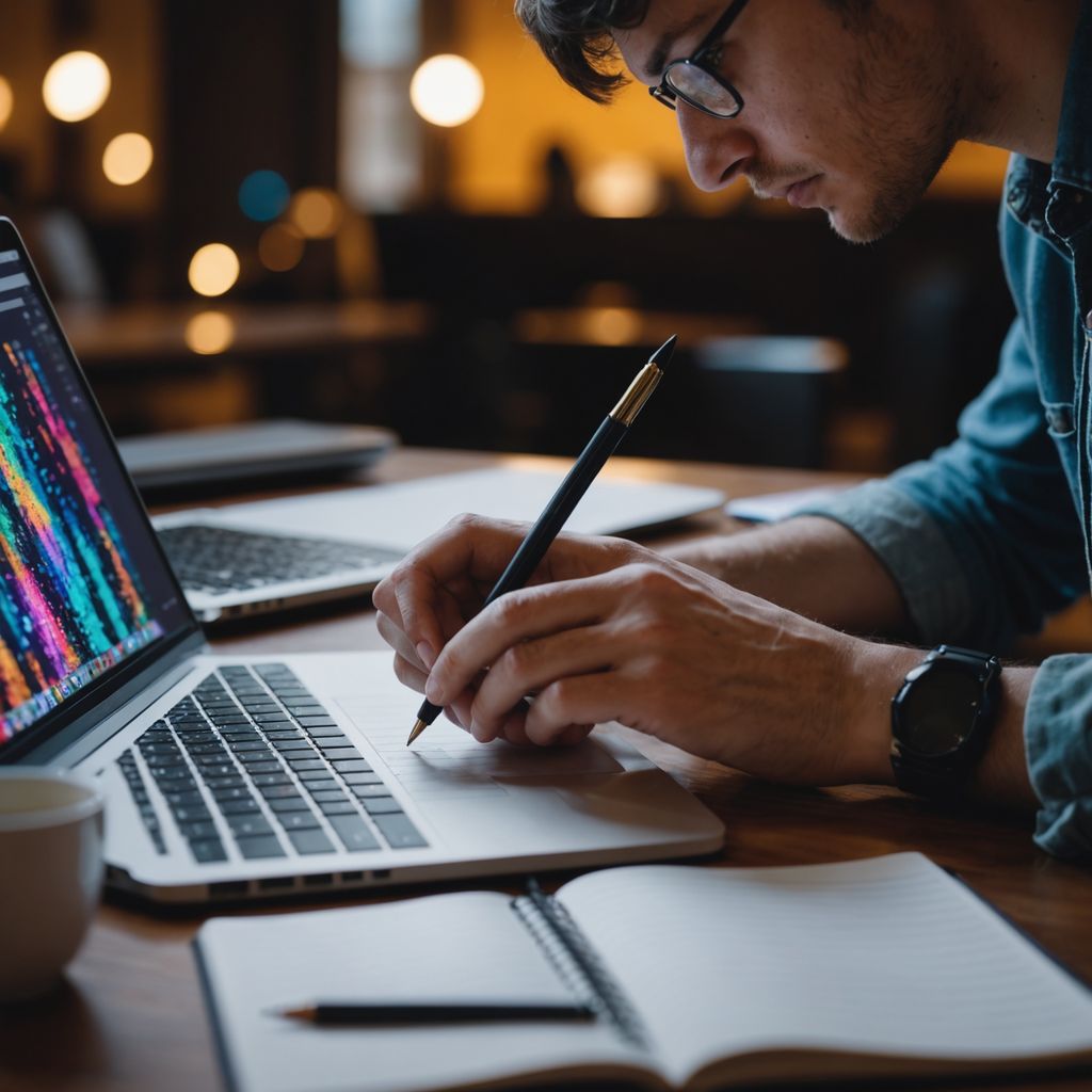 Estudiante trabajando en su propuesta de tesis de maestría