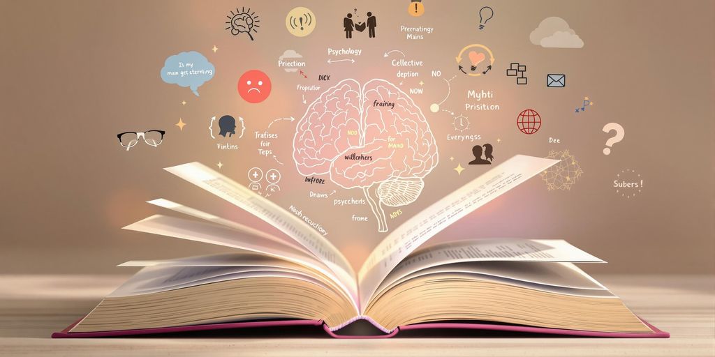 Open book with brain imagery for psychology insights.