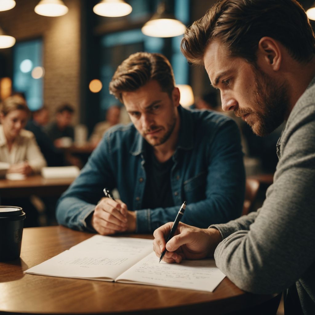 Novice reader looking confused at a proposal being written