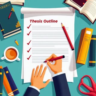 Student writing thesis outline