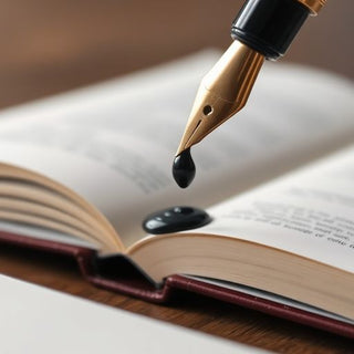 Open book, flowing ink