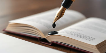 Open book, flowing ink