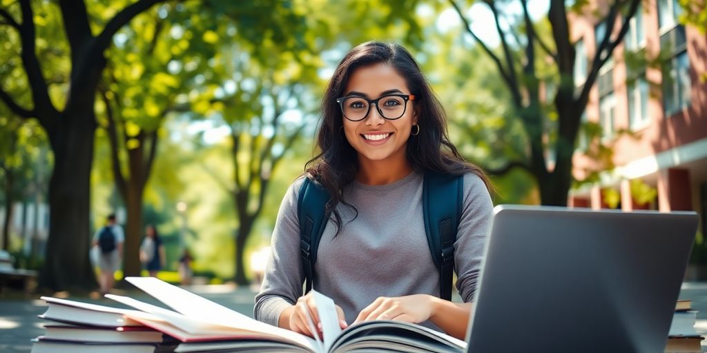 大学生在充满活力的校园环境中。