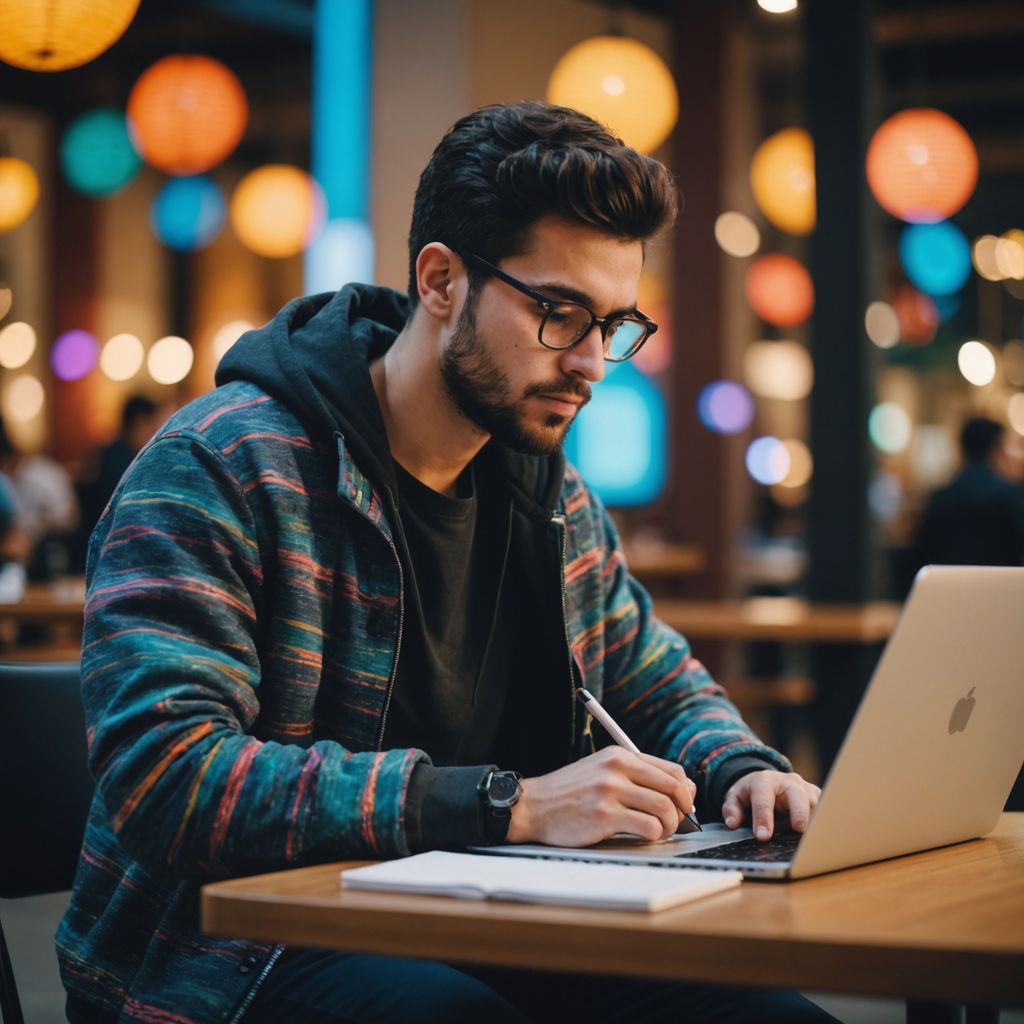 Estudiante trabajando en su propuesta de tesis