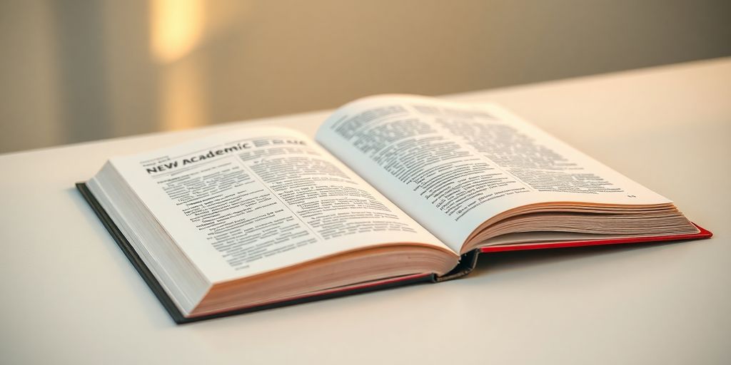Open academic textbook on a desk