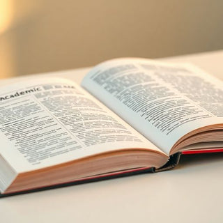Open academic textbook on a desk