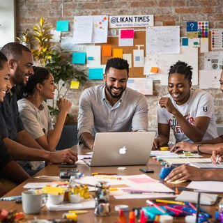 Diverse entrepreneurs collaborating on innovative business ideas.