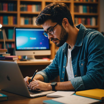 Estudiante trabajando en propuesta de tesis doctoral