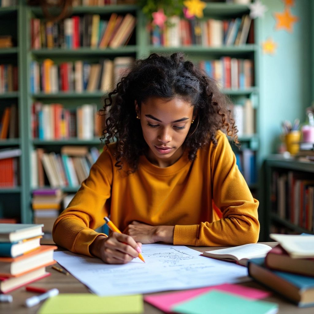 Estudiante generando ideas para una tesis.