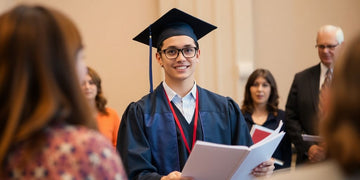 Graduate student presenting their thesis to an audience.