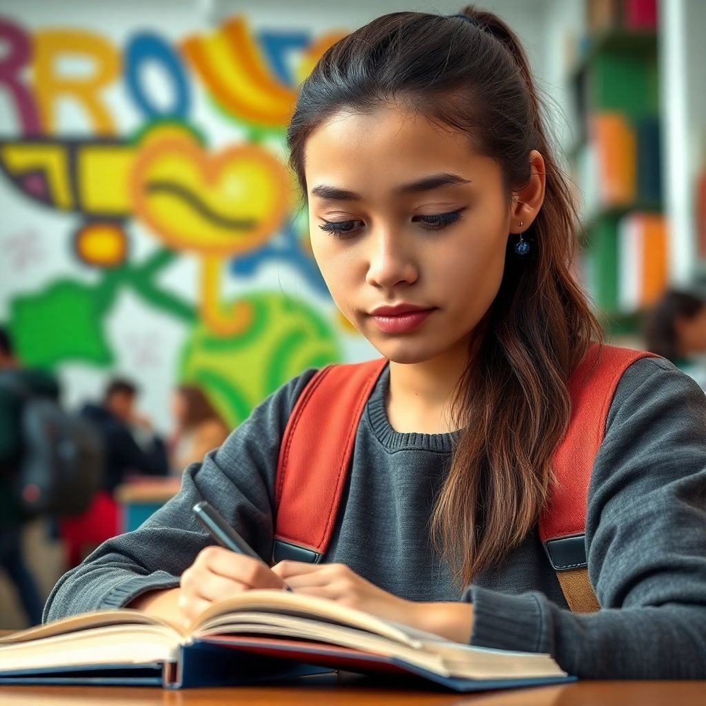 Étudiant universitaire concentré sur son activité d'étude.