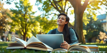 Étudiant universitaire dans un environnement académique dynamique.